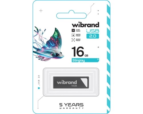 USB флеш накопичувач Wibrand 16GB Stingray Grey USB 2.0 (WI2.0/ST16U5G) 