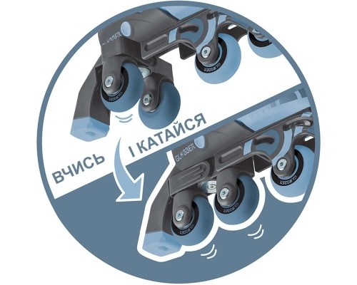 Роликові ковзани Globber 2в1 сіро-сині р.26-29, до 20кг, 3+ (780-200)