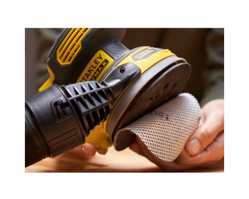 Шліфувальна машина Stanley ексцентрикова акумуляторна FatMax, безщіткова, Li-Ion 18В, 2Ah, 125 мм, 12000 об/хв (SFMCW220D1S)