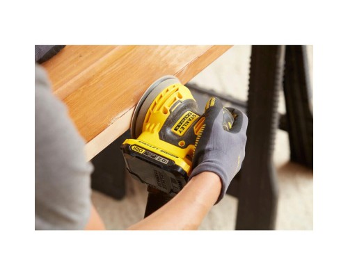 Шліфувальна машина Stanley ексцентрикова акумуляторна FatMax, безщіткова, Li-Ion 18В, 2Ah, 125 мм, 12000 об/хв (SFMCW220D1S)