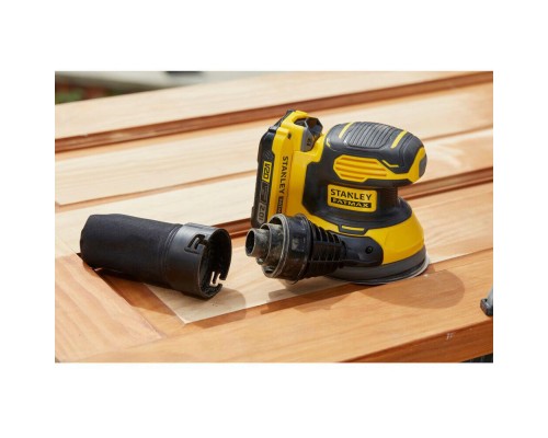 Шліфувальна машина Stanley ексцентрикова акумуляторна FatMax, безщіткова, Li-Ion 18В, 2Ah, 125 мм, 12000 об/хв (SFMCW220D1S)