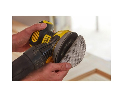 Шліфувальна машина Stanley ексцентрикова акумуляторна FatMax, безщіткова, Li-Ion 18В, 2Ah, 125 мм, 12000 об/хв (SFMCW220D1S)