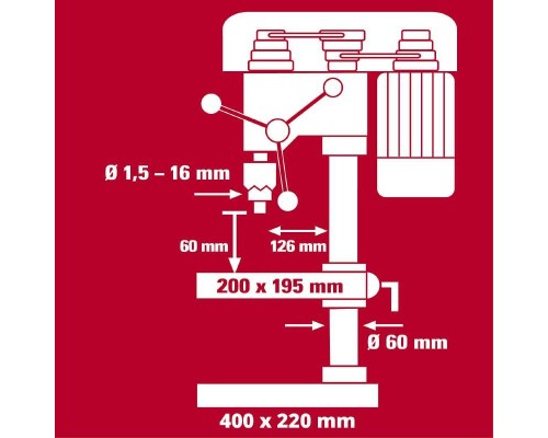 Свердлильний верстат Einhell TC-BD 630/1 630Вт, 250-2400об/хв (4520597)