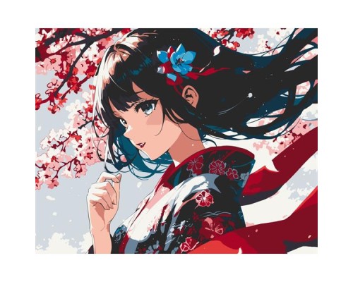 Картина по номерам ArtCraft Дівчина з сакурою 40х50 см (16107-AC)