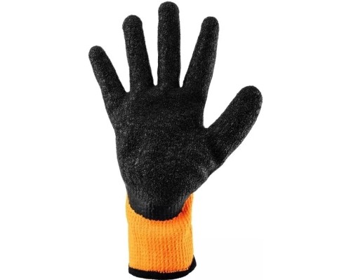 Захисні рукавиці Neo Tools латексне покриття, поліестер, р.8, помаранчево чорні (97-612-8)