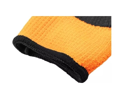 Захисні рукавиці Neo Tools латексне покриття, поліестер, р.8, помаранчево чорні (97-612-8)