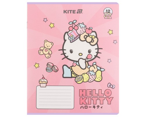 Зошит Kite Hello Kitty, 12 аркушів, лінія (HK25-234-1)