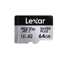 Карта пам'яті Lexar 64GB microSDXC class 10 UHS-I U3 V30 A2 Professional Silver (LMSSIPL064G-BNANG)
