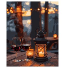 Картина по номерам Santi Романтика при світлі ліхтаря, 40*50см, LED (955090)