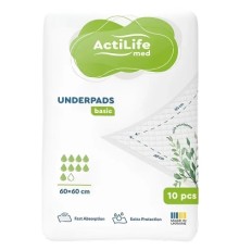 Пелюшки для малюків ActiLife Med Basic 60 х 60, 10 шт (4820174981419)