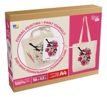 Набір для творчості Rosa Talent екосумка-розмальовка, Flowers, 38х42 см (4823098544623)