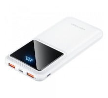 Батарея універсальна Vention 10000mAh 22.5W 3A PD, QC/3.0, LED Display, White (FHKW0)