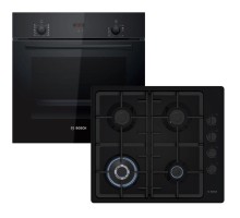 Комплект вбудованої техніки Bosch Духова шафа HBF512BB1T + Газова варильна поверхня PBH6C6K90R (-)
