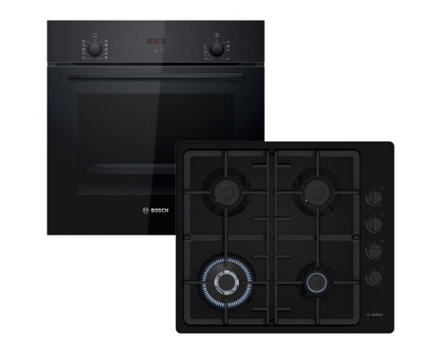 Комплект вбудованої техніки Bosch Духова шафа HBF512BB1T + Газова варильна поверхня PBH6C6K90R (-)