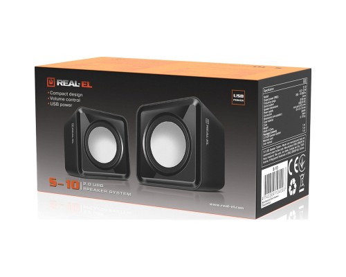 Акустична система REAL-EL S-10 USB Black (EL121100020)