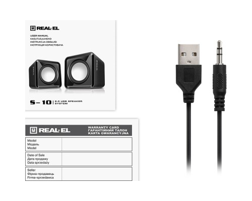 Акустична система REAL-EL S-10 USB Black (EL121100020)