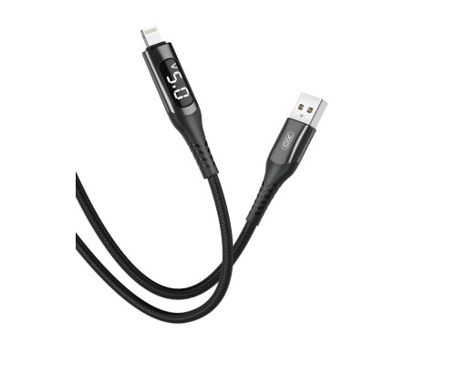 Дата кабель USB 2.0 AM to Lightning 1.0m 2.4A LED black XO (NB162-L-1-BK)