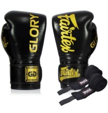 Боксерські рукавички Fairtex BGVG1 Black 16 унцій (бинти в комплекті) (BGVG1_16oz_Black)