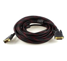 Кабель мультимедійний DVI M to DVI M 5.0m 24+1pin black/red Merlion (YT-DVI(M)/(M)NY/RD-5.0m)