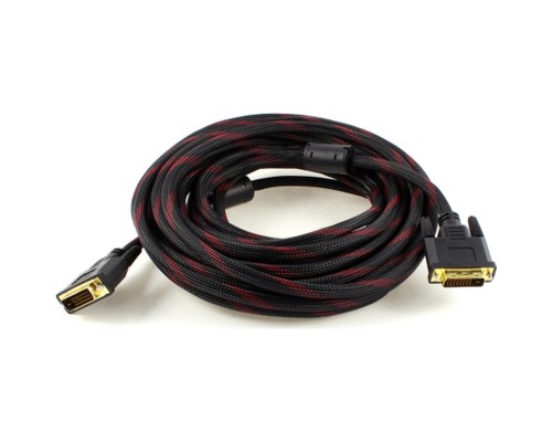 Кабель мультимедійний DVI M to DVI M 5.0m 24+1pin black/red Merlion (YT-DVI(M)/(M)NY/RD-5.0m)
