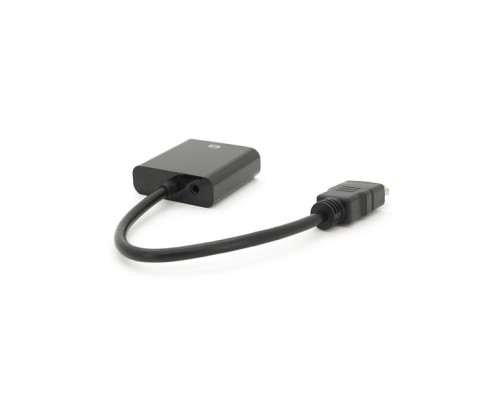 Перехідник HDMI M to VGA F + Audio 0.1m 4K/2K black Voltronic (YT-C-HDMI(M)/VGA(F)+AUX-B)
