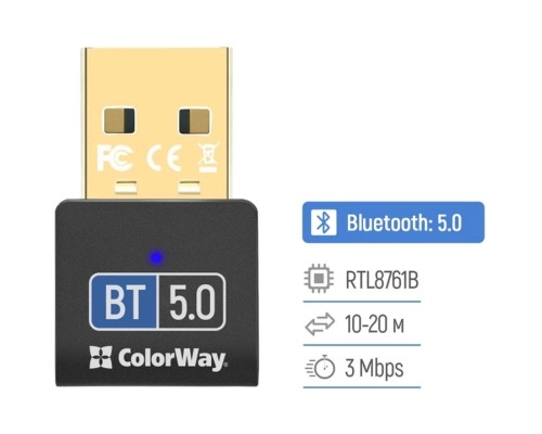 Bluetooth-адаптер ColorWay Bluetooth BT 5.0 (CW-AD-BT50)