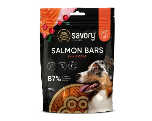 Ласощі для собак Savory Bars With Salmon 100 г (4820261921106)