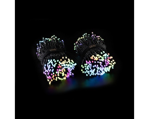 Гірлянда Twinkly Smart LED Strings RGB 600, BT+WiFi, Gen II, IP44 кабель чорн (TWS600STP-BEU)