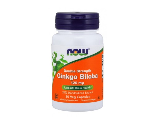 Трави Now Foods Гінкго білоба, Ginkgo Biloba, Double Strength, 120 мг, 50 ка (NOW-04682)