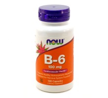 Вітамін Now Foods Вітамін В6 (Піридоксин), Vitamin B6, 100 мг, 100 капсул (NF0456)