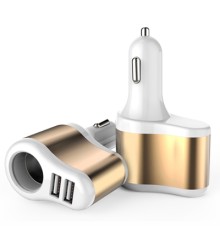 Зарядний пристрій XoKo CC-303 2 USB 2.1A Gold / White (CC-303-GDWH)