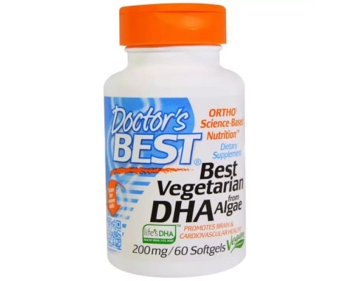 Жирні кислоти Doctor's Best Веганські DHA (докозагексаєнова кислота) на Основі Вод (DRB-00296) Жирні кислоти Doctor's Best Веганські DHA (докозагексаєнова кислота) на Основі Вод (DRB-00296)
