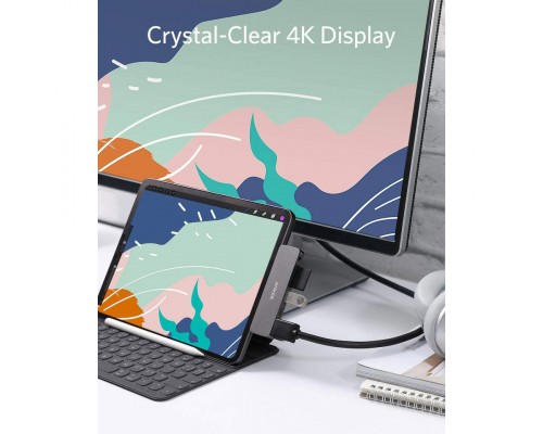 Концентратор Anker PowerExpand Direct 6-in-1 USB-C PD Media Hub (Gray) (A83620A1)