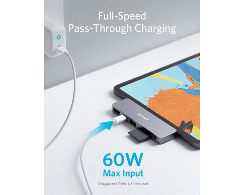 Концентратор Anker PowerExpand Direct 6-in-1 USB-C PD Media Hub (Gray) (A83620A1)