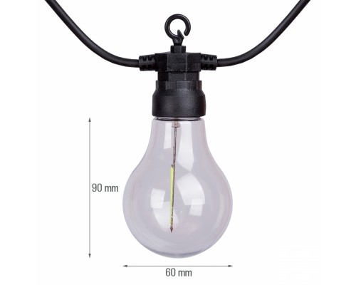 Гірлянда YES! Fun ретро LED вулична 10 ламп, 6 м, IP44, багатобарвна, 8 м (801173)