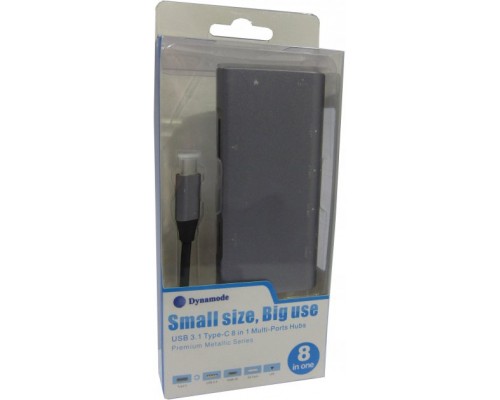 Концентратор Dynamode USB3.1 Type-C to HDMI, 3хUSB3.0, RJ45, USB Type-C Female, SD (Dock-USB-TypeC-HDMI-USB3.0-RJ45)