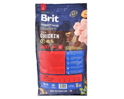 Сухий корм для собак Brit Premium Dog Adult L 8 кг (8595602526451)
