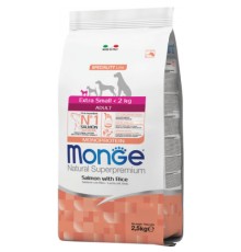 Сухий корм для собак Monge Extra Small Adult Salm/Rice зі смаком лосося 2.5 кг (8009470011464)