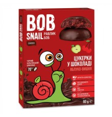 Цукерка Bob Snail Равлик Боб яблучно-вишневі в чорному шоколаді 60 г (4820219341338)