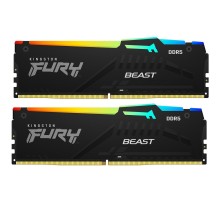Модуль пам'яті для комп'ютера DDR5 16GB (2x8GB) 5200 MHz FURY Beast RGB Kingston Fury (ex.HyperX) (KF552C40BBAK2-16)