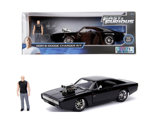 Машина Jada металева Форсаж Dodge Charger Street (1970) + фігурка Домініка Торетто 1:24 (253205000)