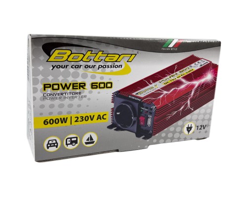 Автомобільний інвертор Bottari DC 12V - AC 230V 600W 