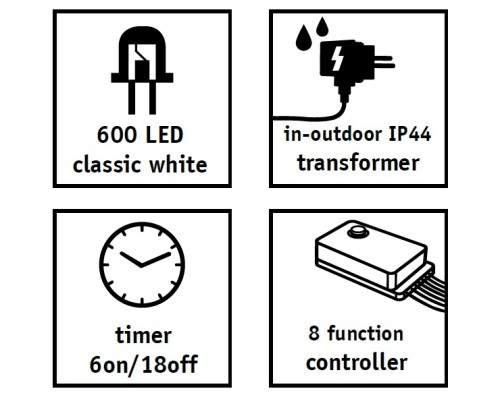 Гірлянда Luca Lighting кластер, срібна струна, 20 м, теплий білий (8718861852684) Гірлянда Luca Lighting кластер, срібна струна, 20 м, теплий білий (8718861852684)