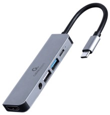Концентратор Cablexpert USB-C 5-in-1 (hub/HDMI/PD/audio 3.5mm) (A-CM-COMBO5-02)
