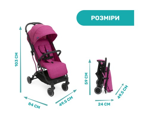 Коляска Chicco Trolley Me Бузкова (79865.62)