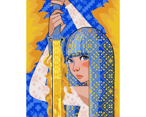 Картина по номерам Santi Відважна Українка, 40*50 см mosyakart (954456)
