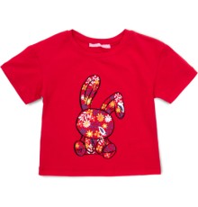 Футболка дитяча First kids із зайчиком (756-122G-red)