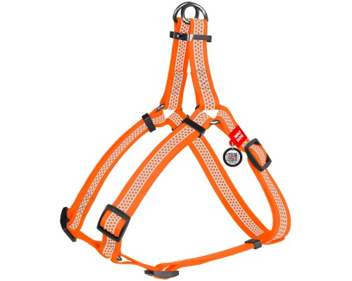 Шлея для собак WAUDOG Waterproof з QR паспортом M Ш 20 мм Д 50-80 см помаранчева (26194)