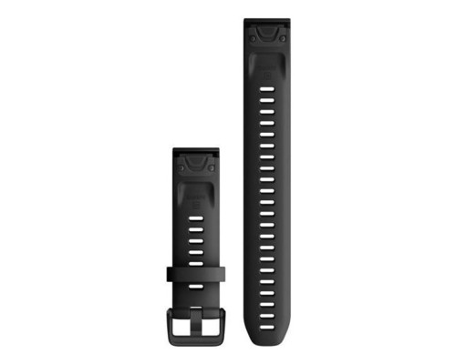 Ремінець до смарт-годинника Garmin fenix 7S, 20mm QuickFit Black Silicone (010-13102-00)