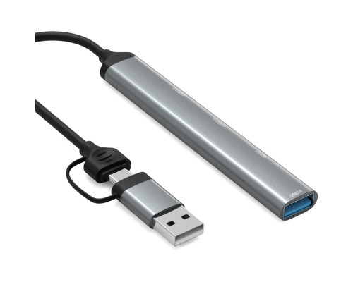 Концентратор Dynamode 5-in-1 USB Type-C/Type-A to 1хUSB3.0, 2xUSB 2.0, card-reader SD/MicroSD (DM-UH-514)